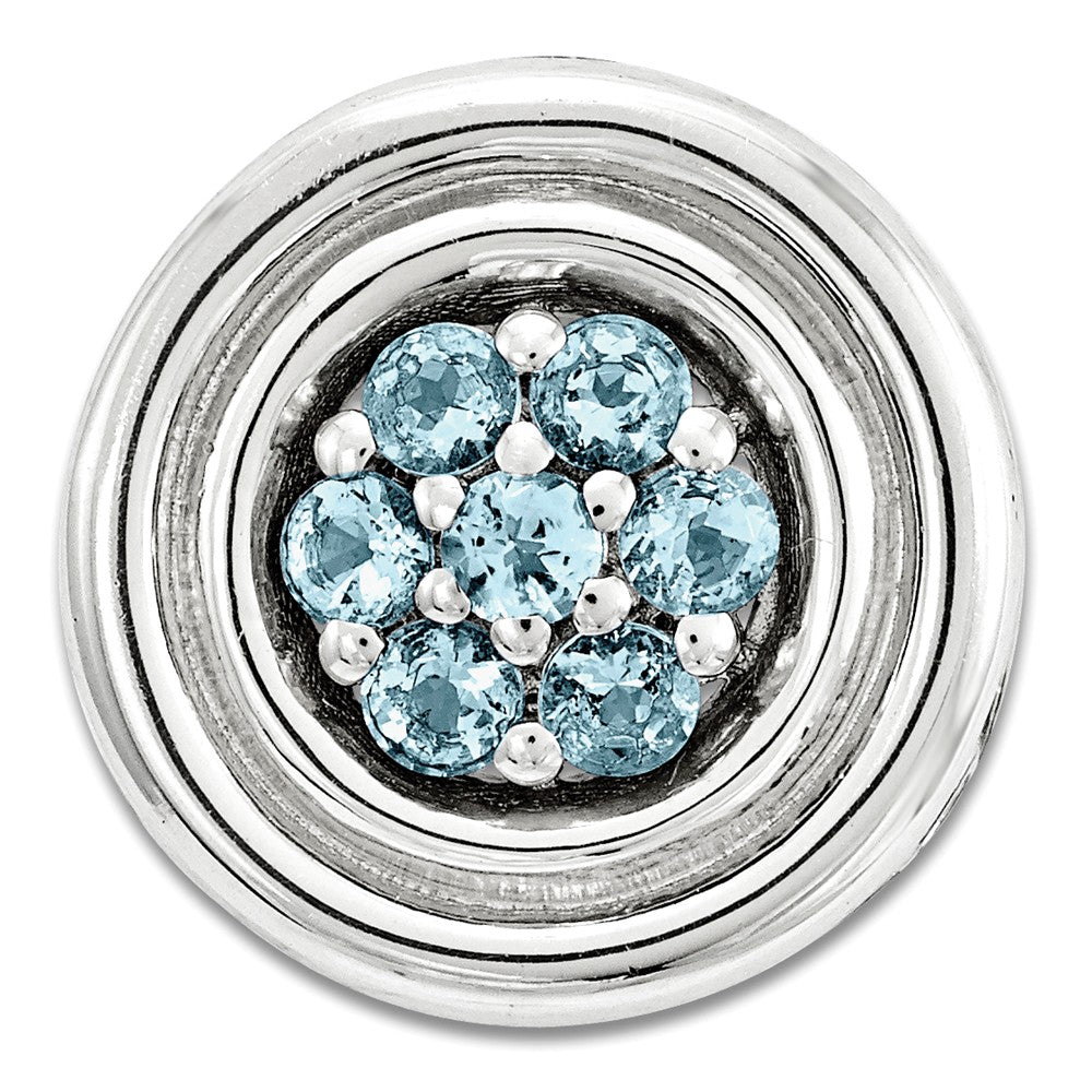 Sterling Silver &amp; Blue Topaz Stackable Small Cluster Slide, 12mm, Item P12467 by The Black Bow Jewelry Co.