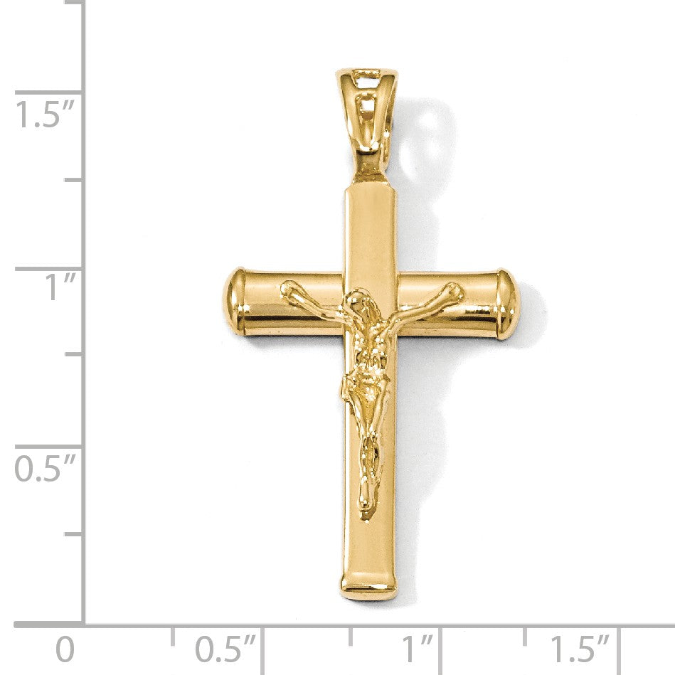 Alternate view of the 14k Yellow Gold Polished Crucifix Pendant, 21 x 38mm by The Black Bow Jewelry Co.