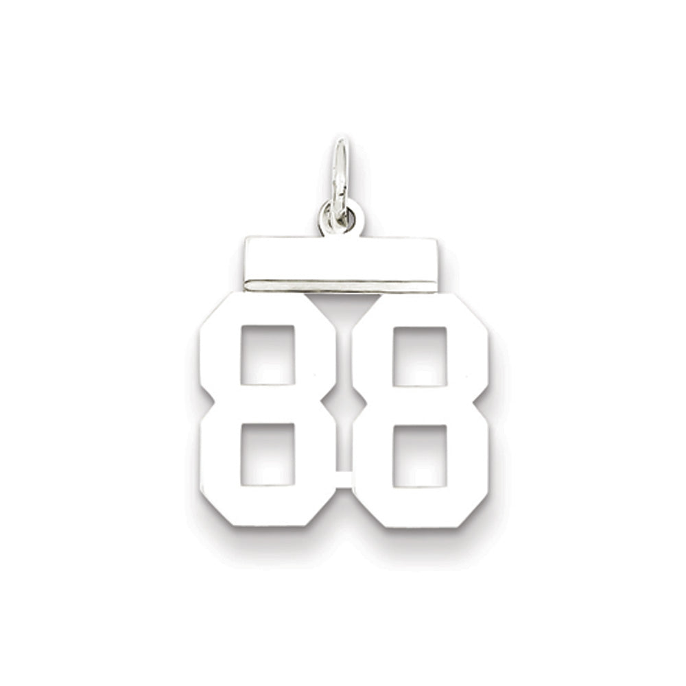 Sterling Silver, Athletic Collection, Large Polished Number 88 Pendant, Item P14043-88 by The Black Bow Jewelry Co.