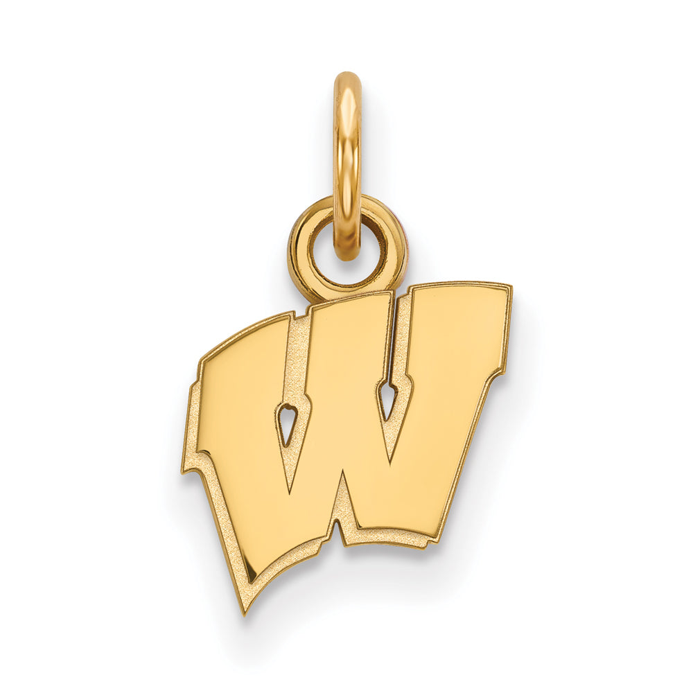 10k Yellow Gold U. of Wisconsin XS (Tiny) Initial W Charm or Pendant, Item P14122 by The Black Bow Jewelry Co.