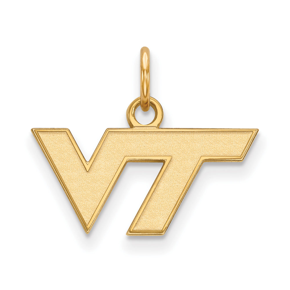 10k Yellow Gold Virginia Tech XS (Tiny) Logo Charm or Pendant, Item P14127 by The Black Bow Jewelry Co.