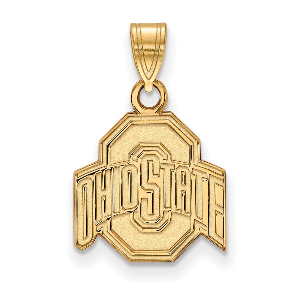 10k Yellow Gold Ohio State Small Logo Pendant, Item P14154 by The Black Bow Jewelry Co.