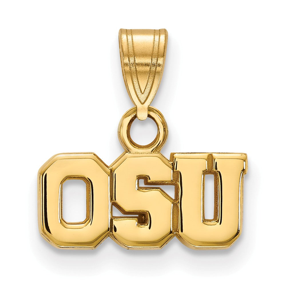 10k Yellow Gold Ohio State Small Pendant, Item P14457 by The Black Bow Jewelry Co.