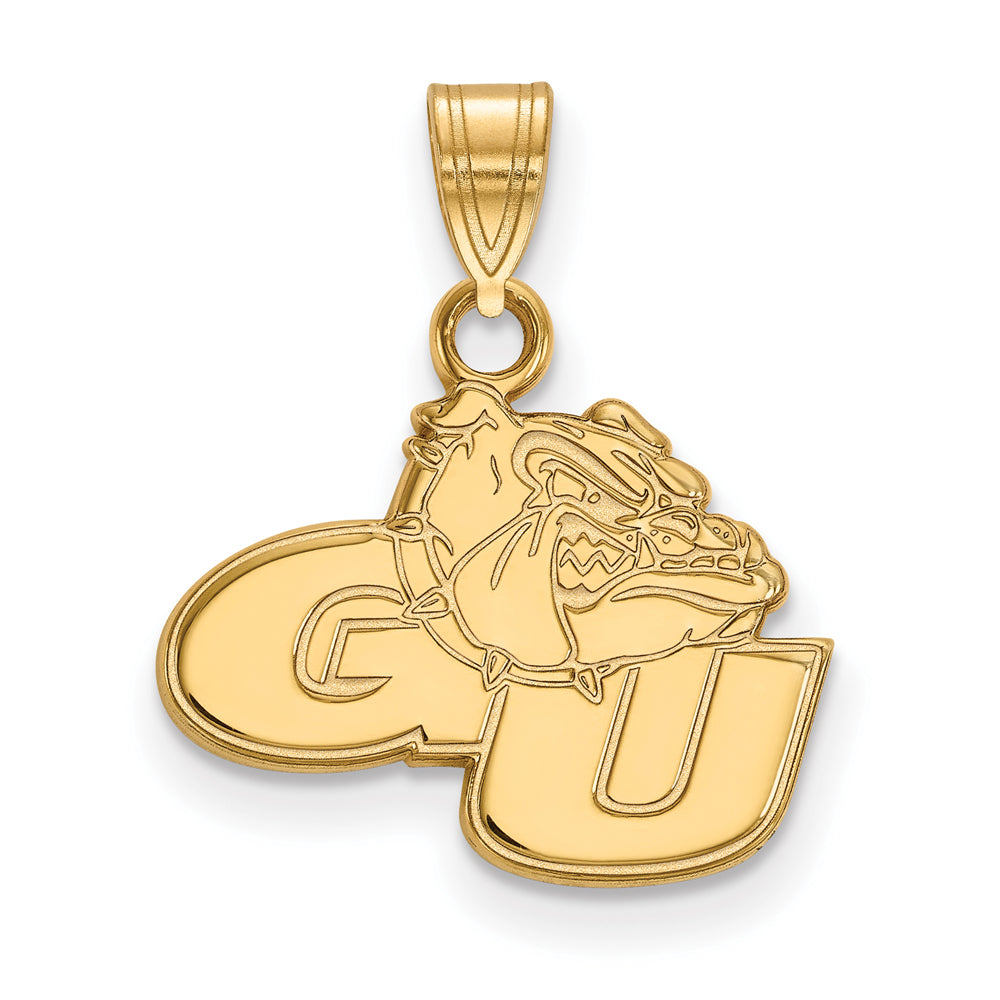 14k Yellow Gold Gonzaga U Small Pendant, Item P14493 by The Black Bow Jewelry Co.