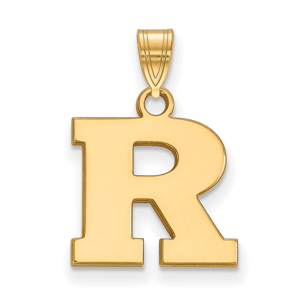 14k Yellow Gold Rutgers Small Initial R Pendant, Item P14510 by The Black Bow Jewelry Co.