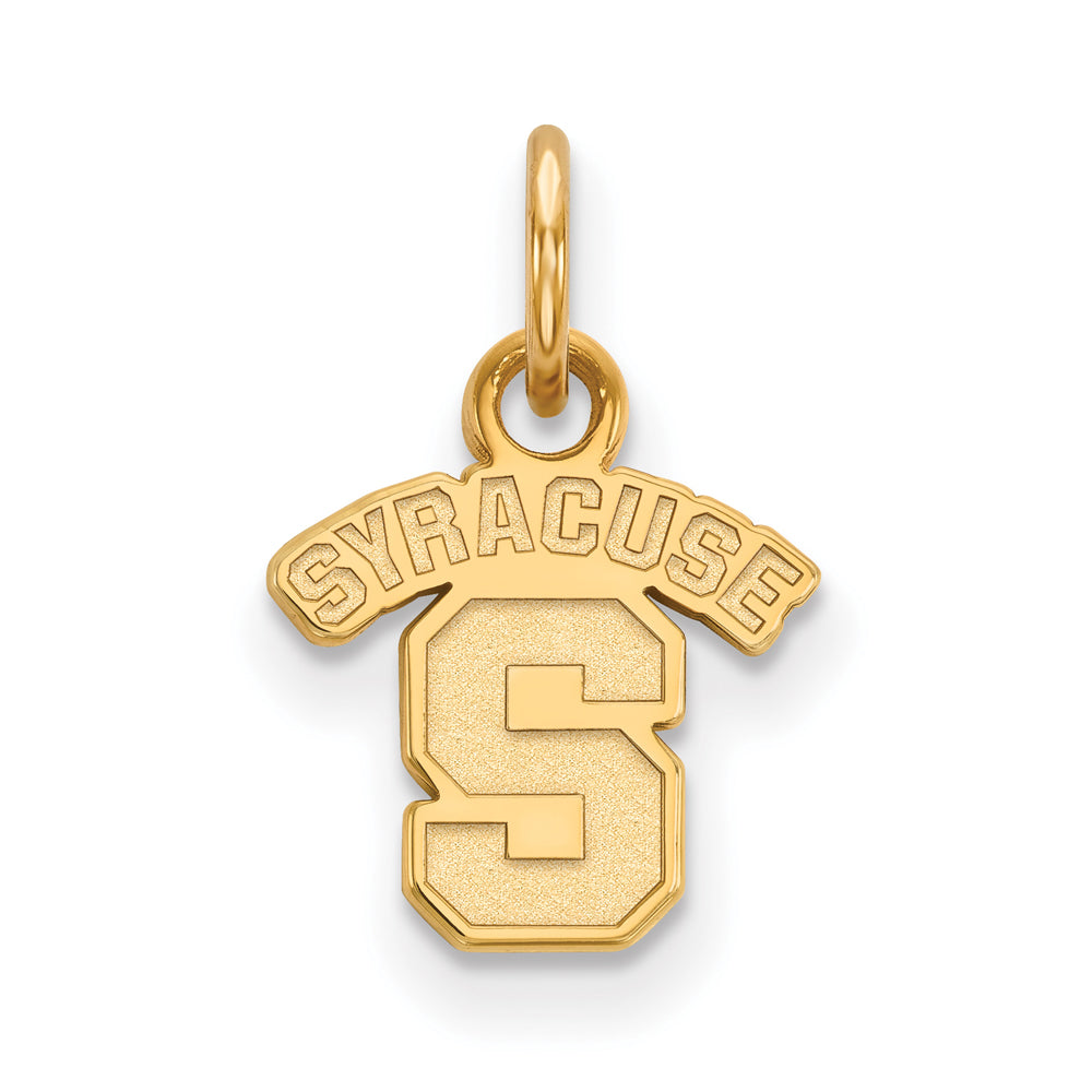 14k Yellow Gold Syracuse U. XS (Tiny) &#39;SYRACUSE S&#39; Charm or Pendant, Item P14514 by The Black Bow Jewelry Co.