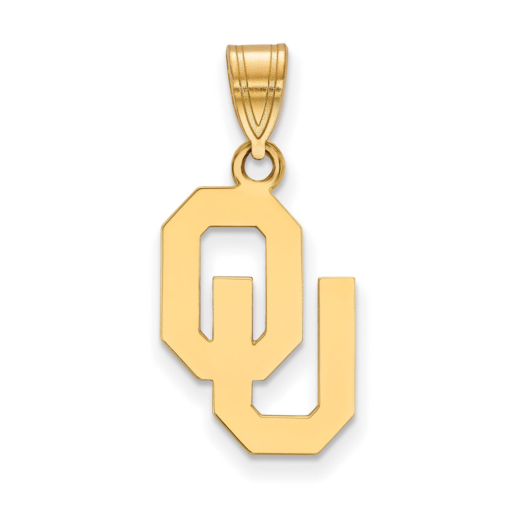 14k Yellow Gold U. of Oklahoma Medium Pendant, Item P14642 by The Black Bow Jewelry Co.