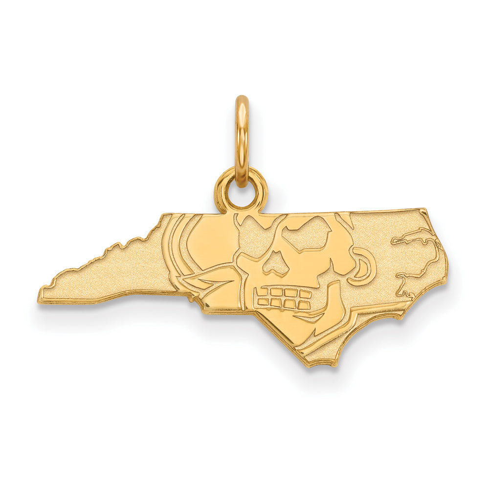 14k Yellow Gold East Carolina U XS (Tiny) Charm or Pendant, Item P14850 by The Black Bow Jewelry Co.