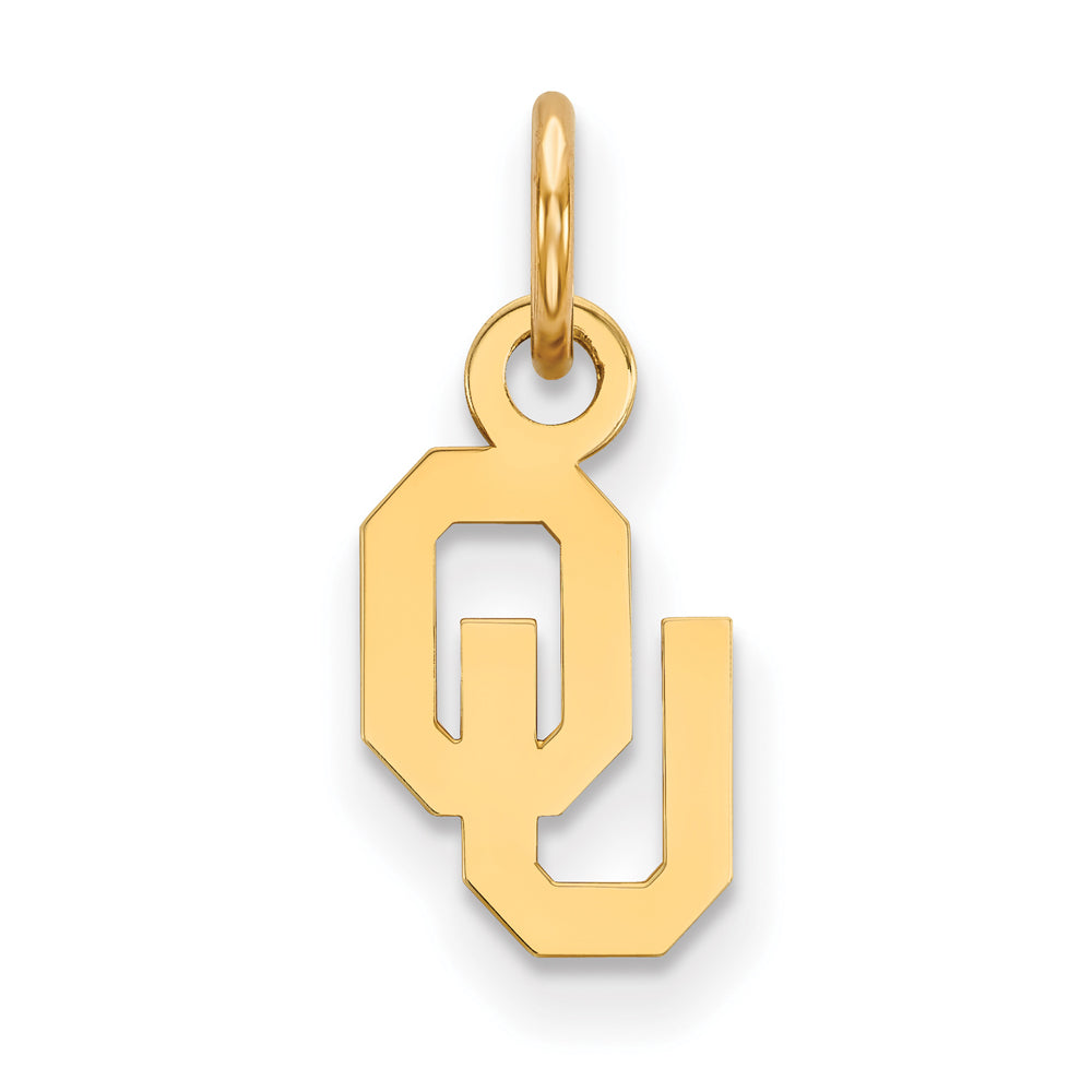 14k Gold Plated Silver U. of Oklahoma XS (Tiny) Charm or Pendant, Item P14903 by The Black Bow Jewelry Co.