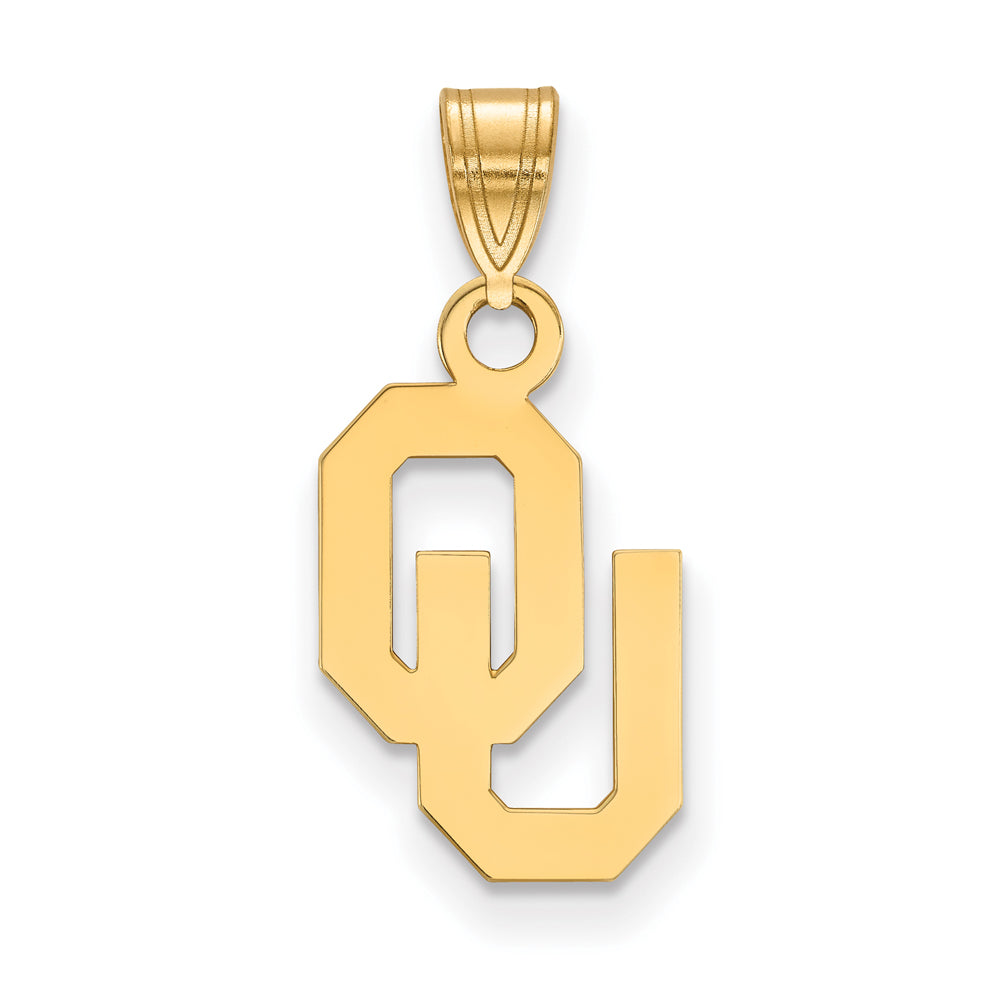 14k Gold Plated Silver U. of Oklahoma Small Pendant, Item P14905 by The Black Bow Jewelry Co.