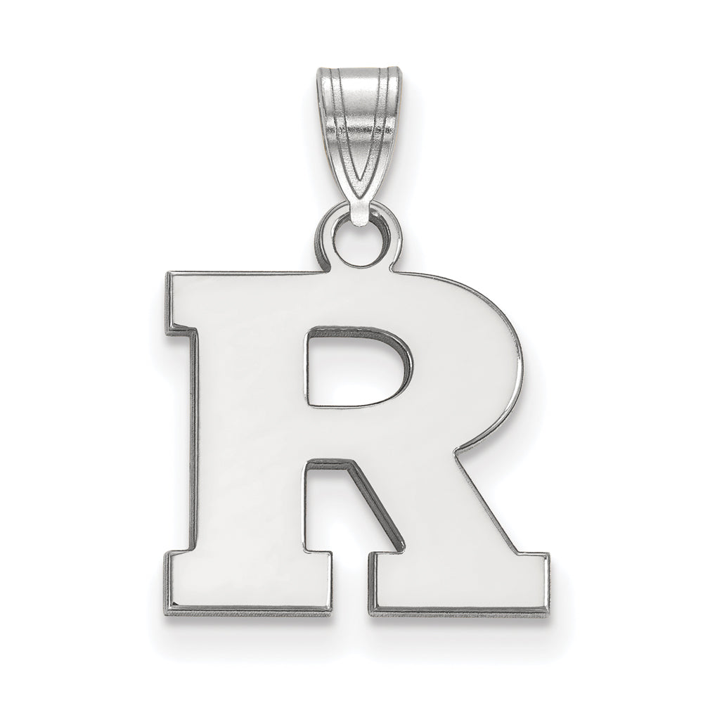 Sterling Silver Rutgers Small Initial R Pendant, Item P14966 by The Black Bow Jewelry Co.