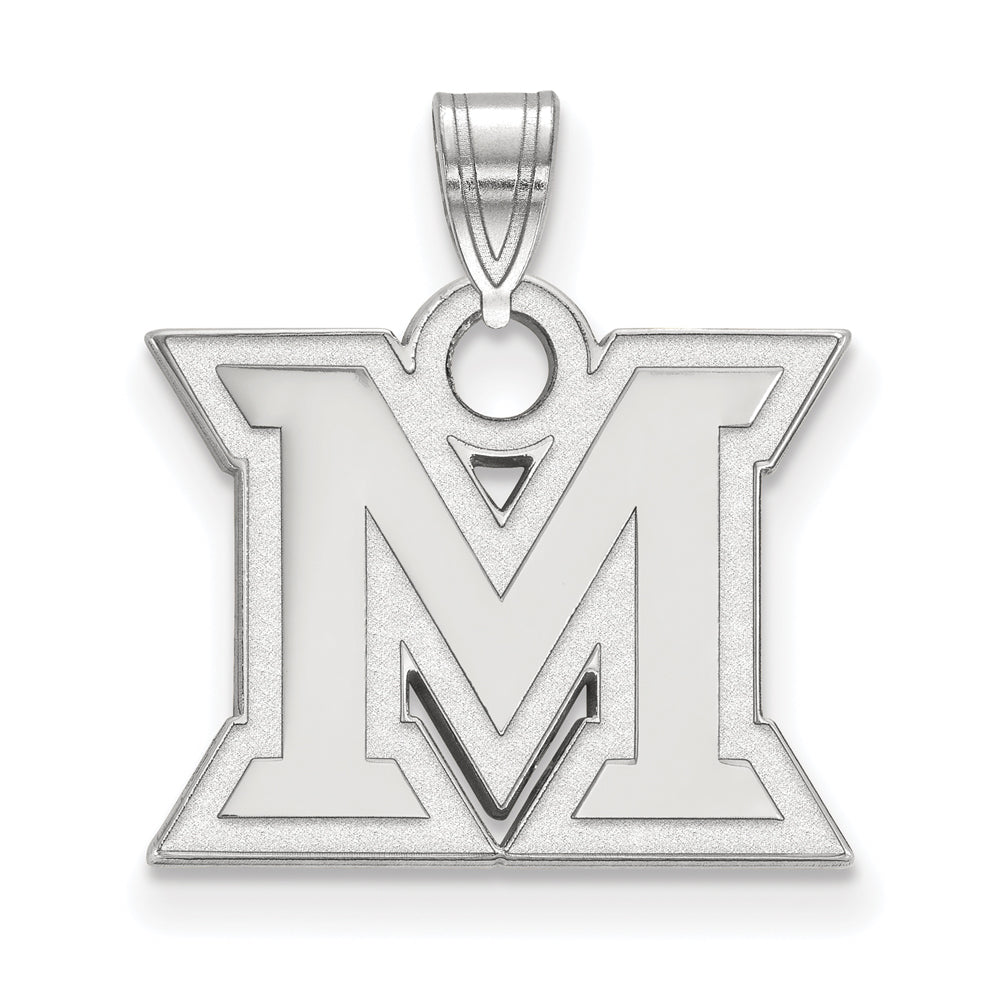 Sterling Silver Miami U Small Initial M Pendant, Item P15024 by The Black Bow Jewelry Co.