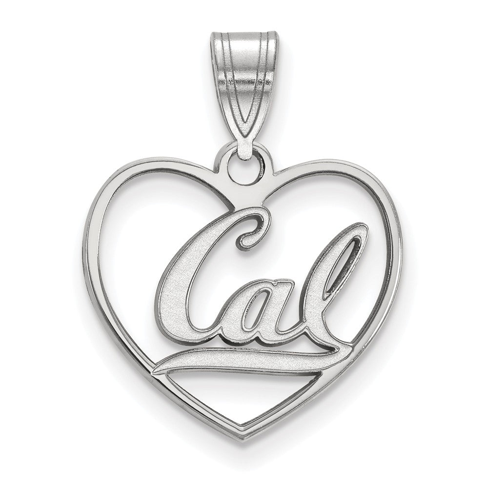 Sterling Silver California Berkeley &#39;Cal&#39; Heart Pendant, Item P15180 by The Black Bow Jewelry Co.