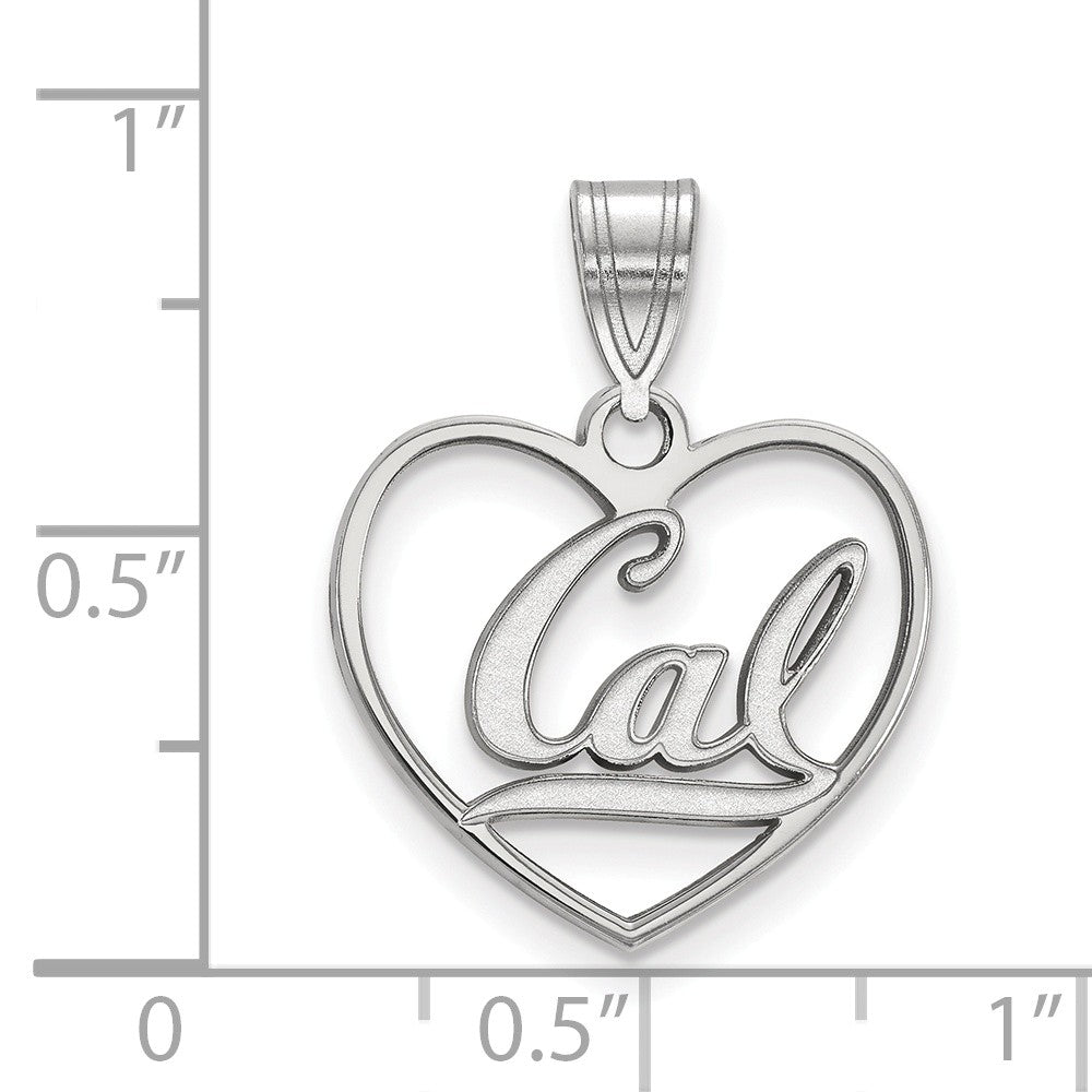 Alternate view of the Sterling Silver California Berkeley &#39;Cal&#39; Heart Pendant by The Black Bow Jewelry Co.