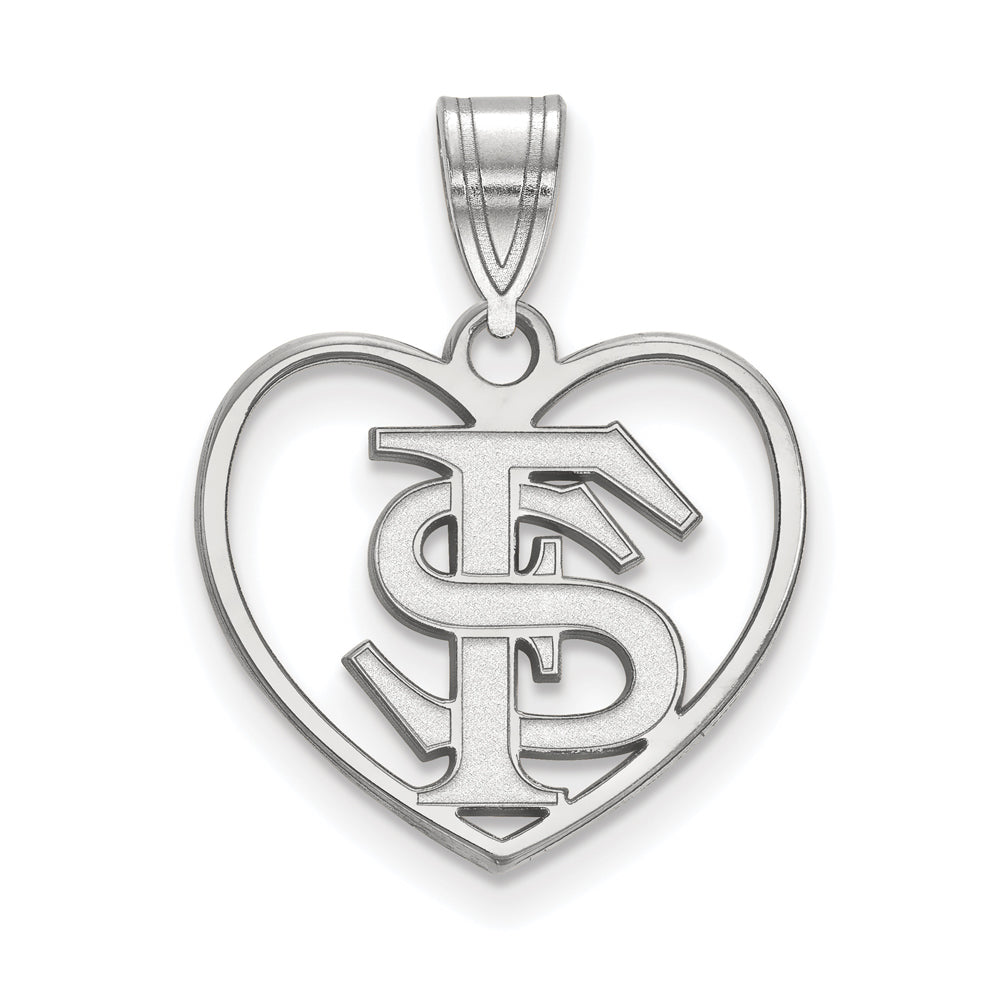 Sterling Silver Florida State Heart Pendant, Item P15224 by The Black Bow Jewelry Co.