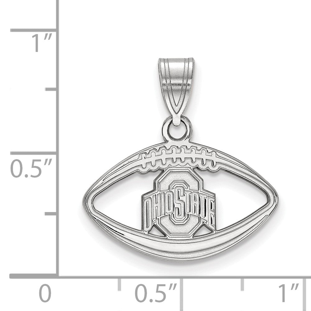Alternate view of the Sterling Silver Ohio State Football Pendant by The Black Bow Jewelry Co.