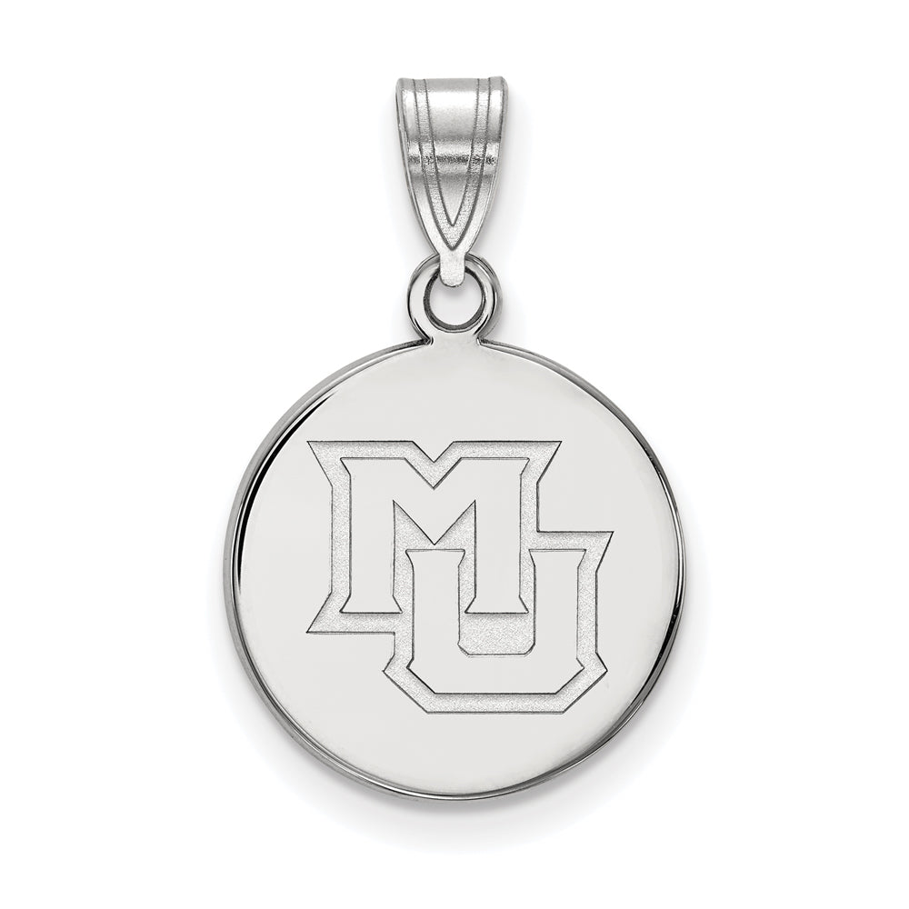 Sterling Silver Marquette U Medium Disc Pendant, Item P15305 by The Black Bow Jewelry Co.