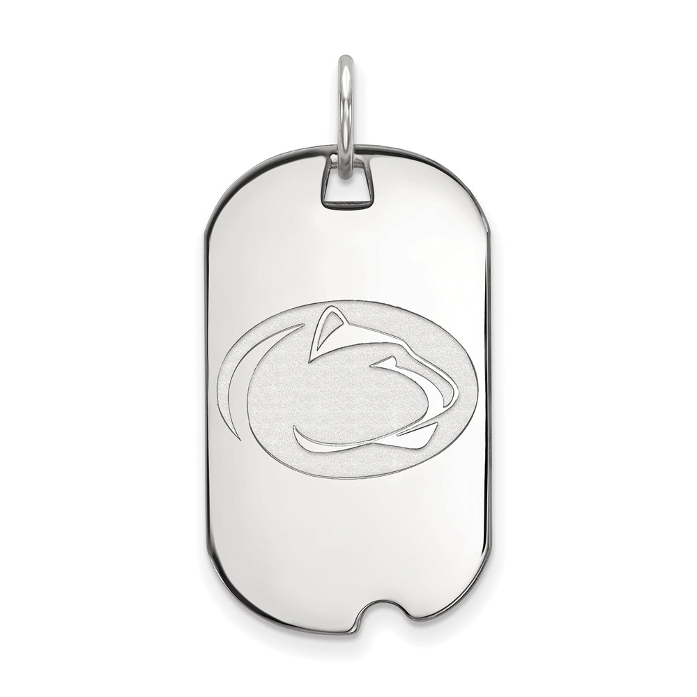 Sterling Silver Penn State Dog Tag Pendant, Item P15358 by The Black Bow Jewelry Co.