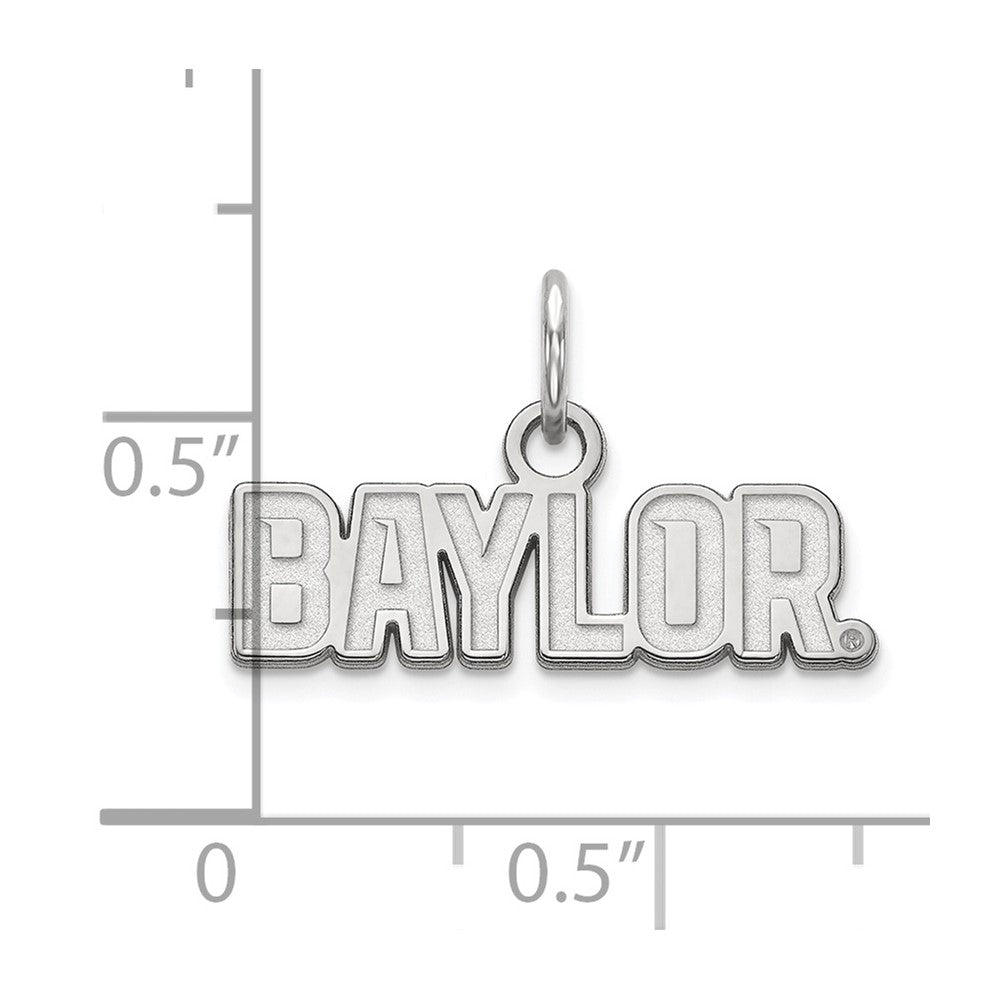 Alternate view of the Sterling Silver Baylor U XS (Tiny) Script Logo Charm or Pendant by The Black Bow Jewelry Co.