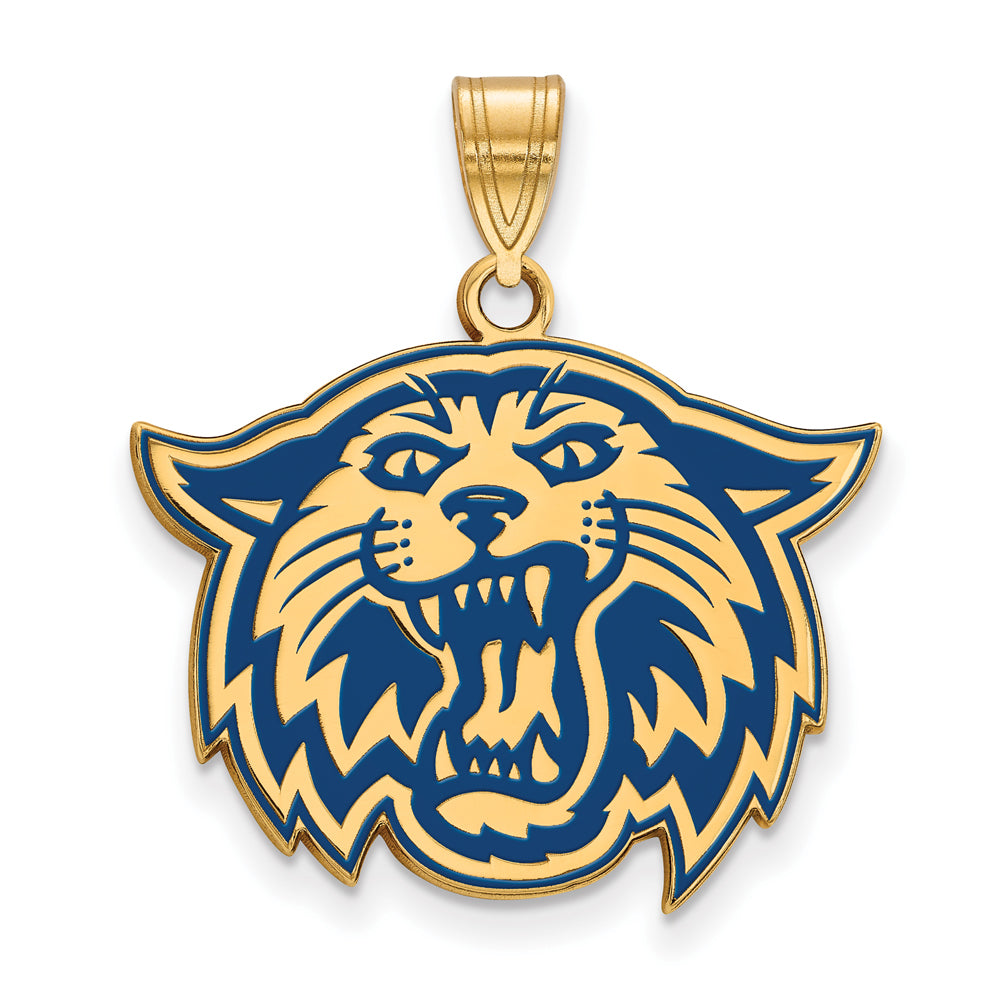 14k Gold Plated Silver Villanova U. Large Enamel Mascot Pendant, Item P15577 by The Black Bow Jewelry Co.