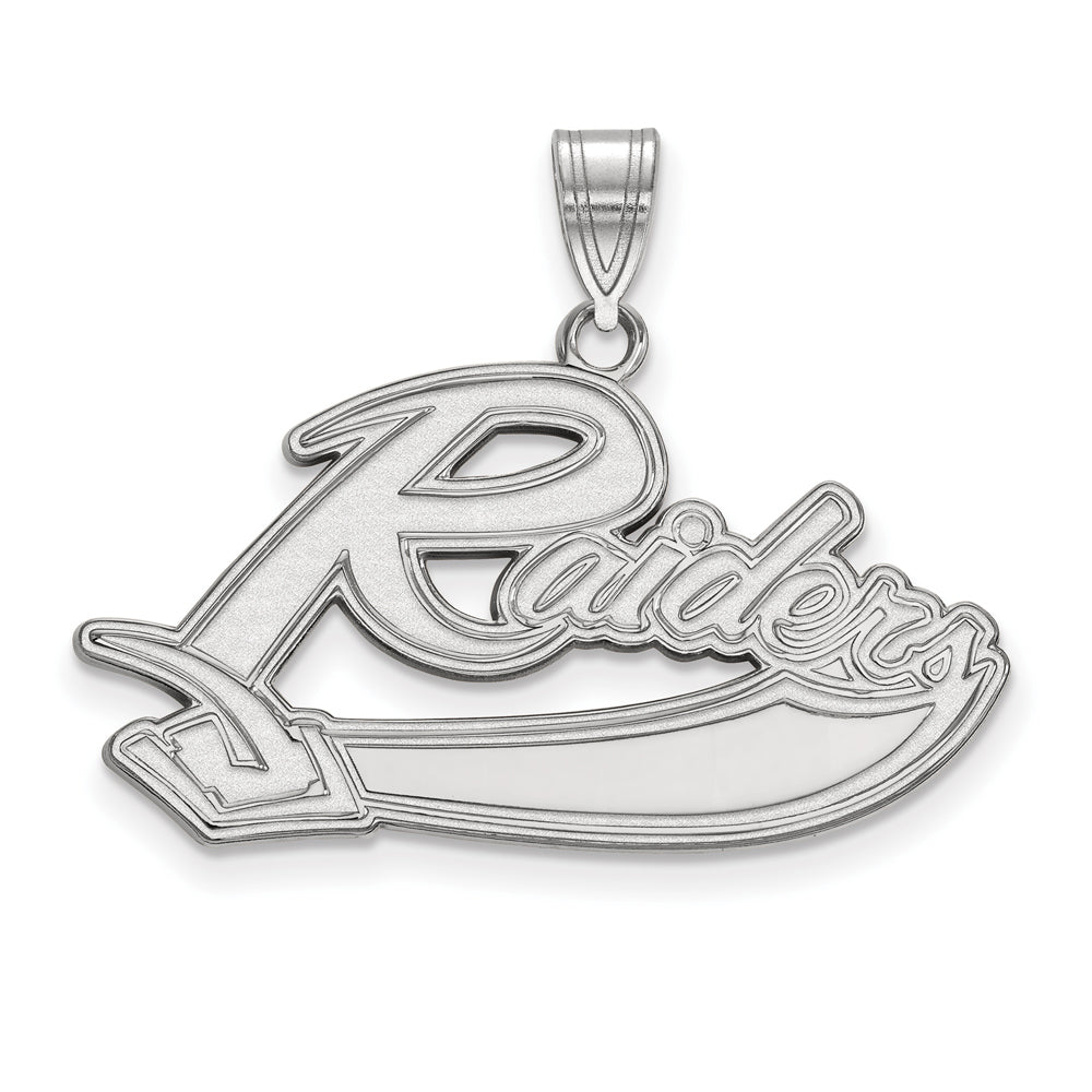 10k White Gold Mt Union College Large Pendant, Item P15624 by The Black Bow Jewelry Co.