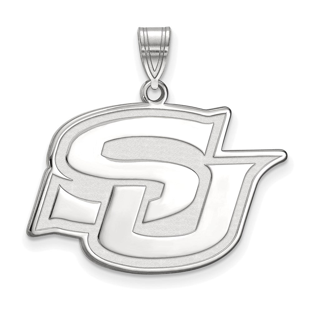 10k White Gold Southern U. Large Pendant, Item P15630 by The Black Bow Jewelry Co.