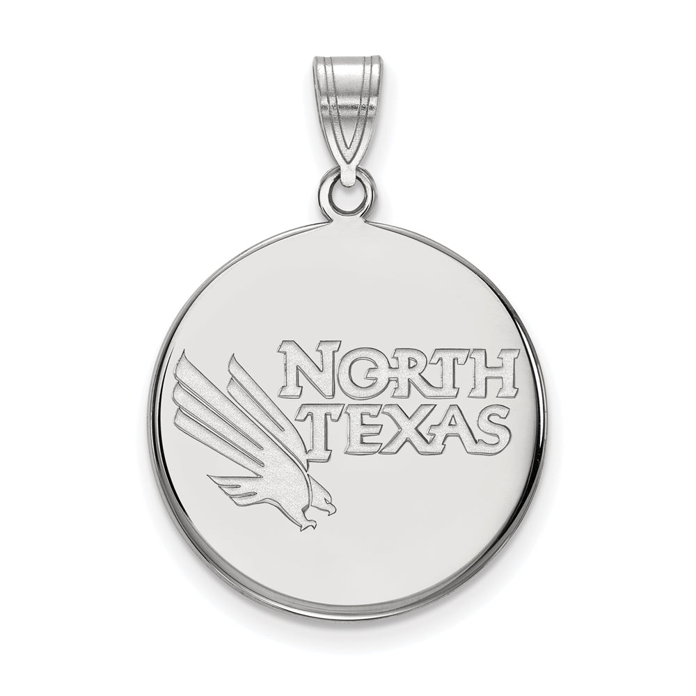 10k White Gold North Texas Large Disc Pendant, Item P15646 by The Black Bow Jewelry Co.
