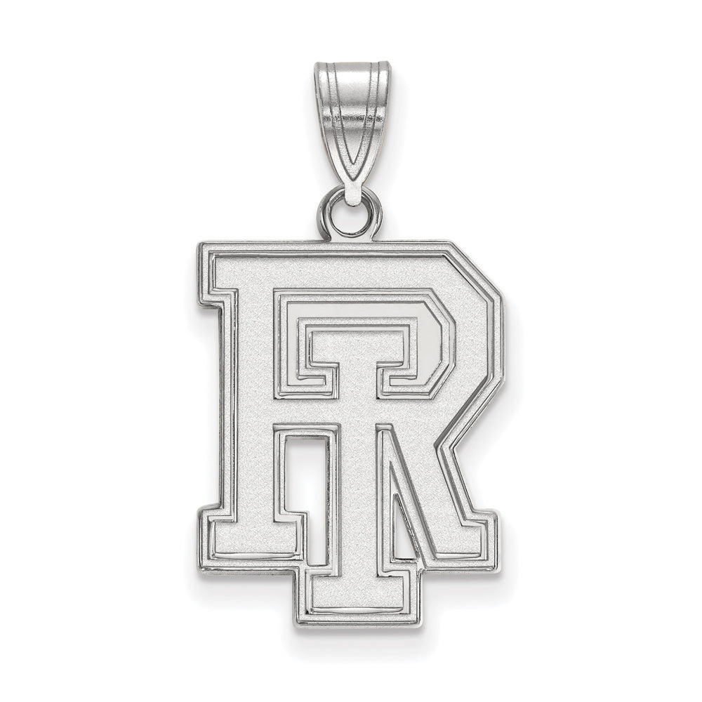 10k White Gold U. of Rhode Island Large Pendant, Item P15699 by The Black Bow Jewelry Co.