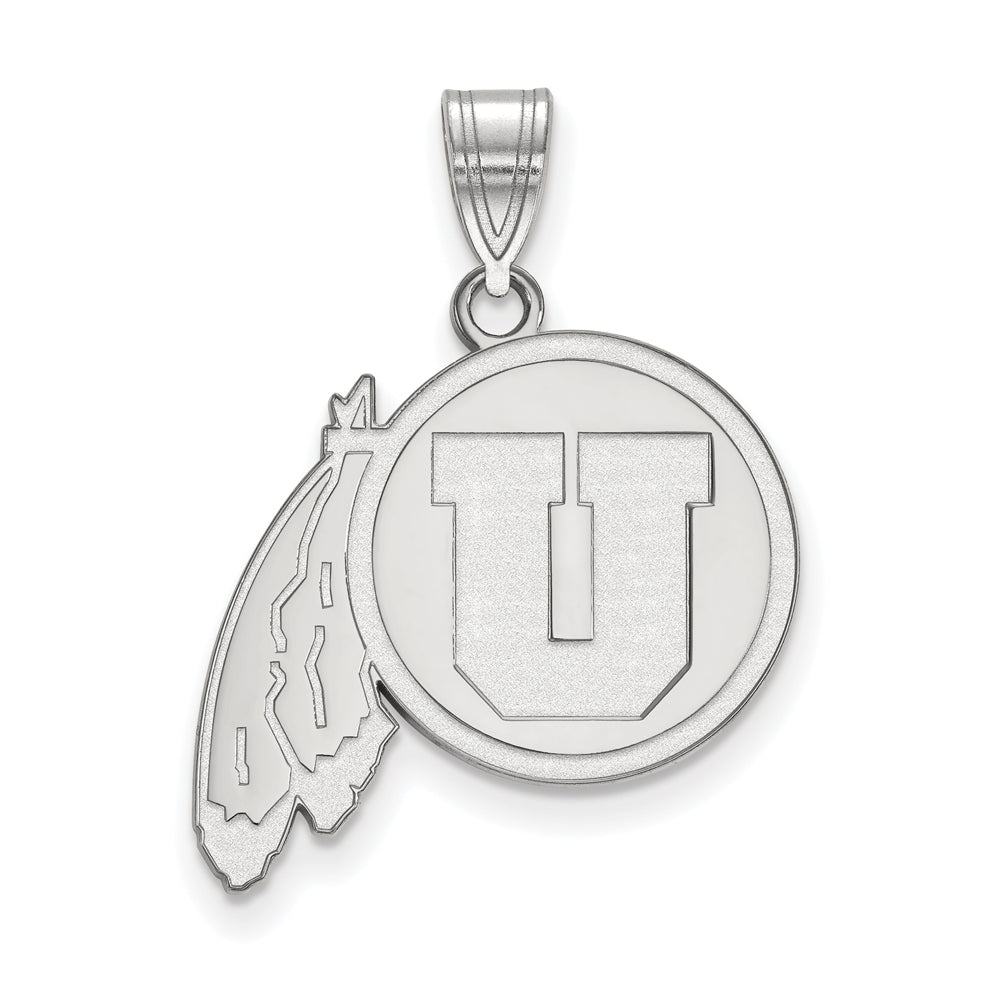 10k White Gold U. of Utah Large Pendant, Item P15706 by The Black Bow Jewelry Co.