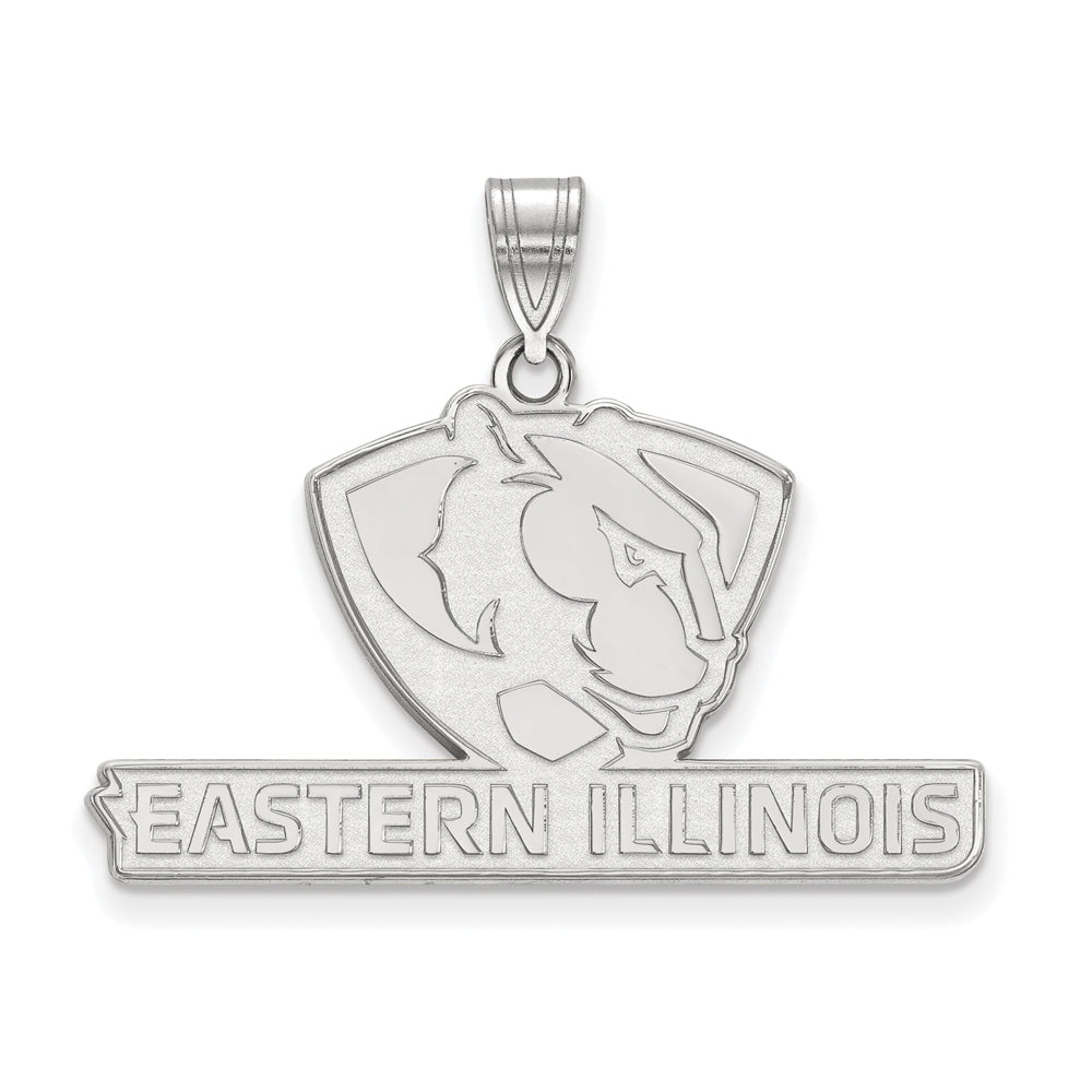 10k White Gold Eastern Illinois U Large Pendant, Item P15716 by The Black Bow Jewelry Co.