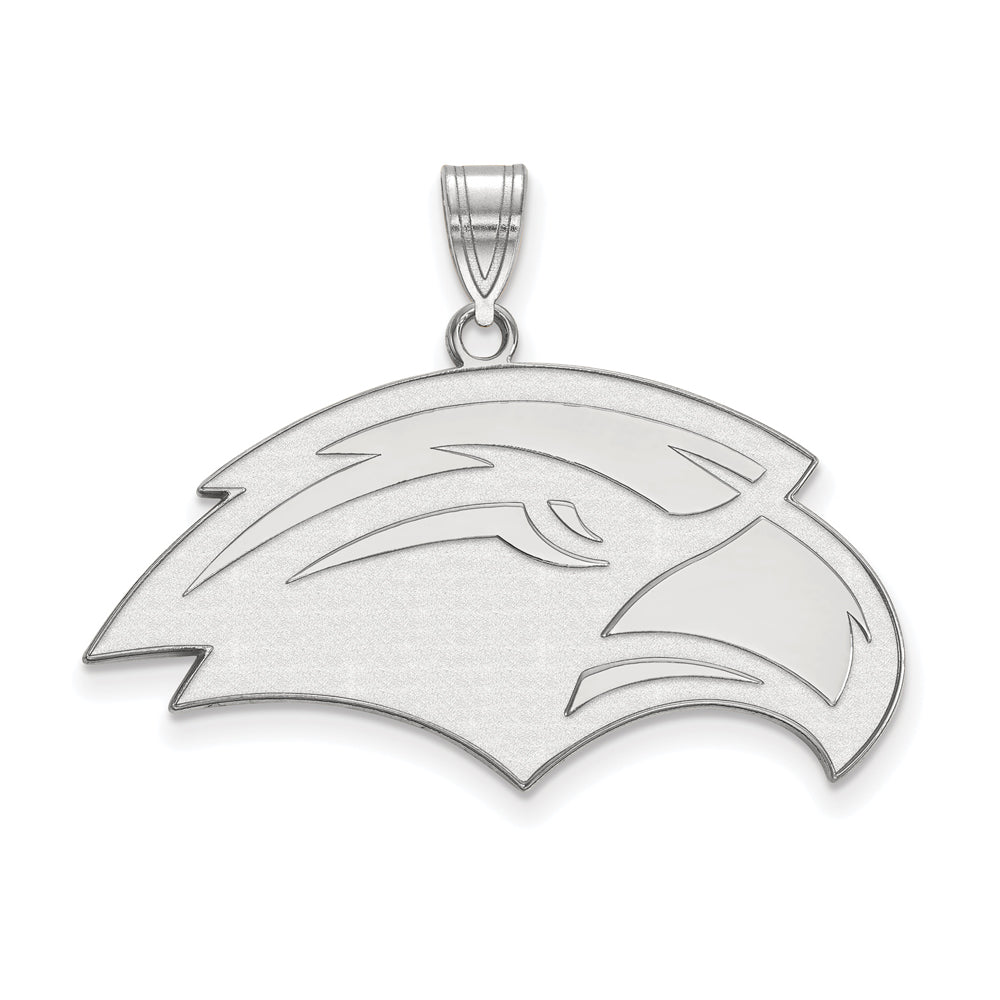 10k White Gold Southern Mississippi Large Pendant, Item P15723 by The Black Bow Jewelry Co.