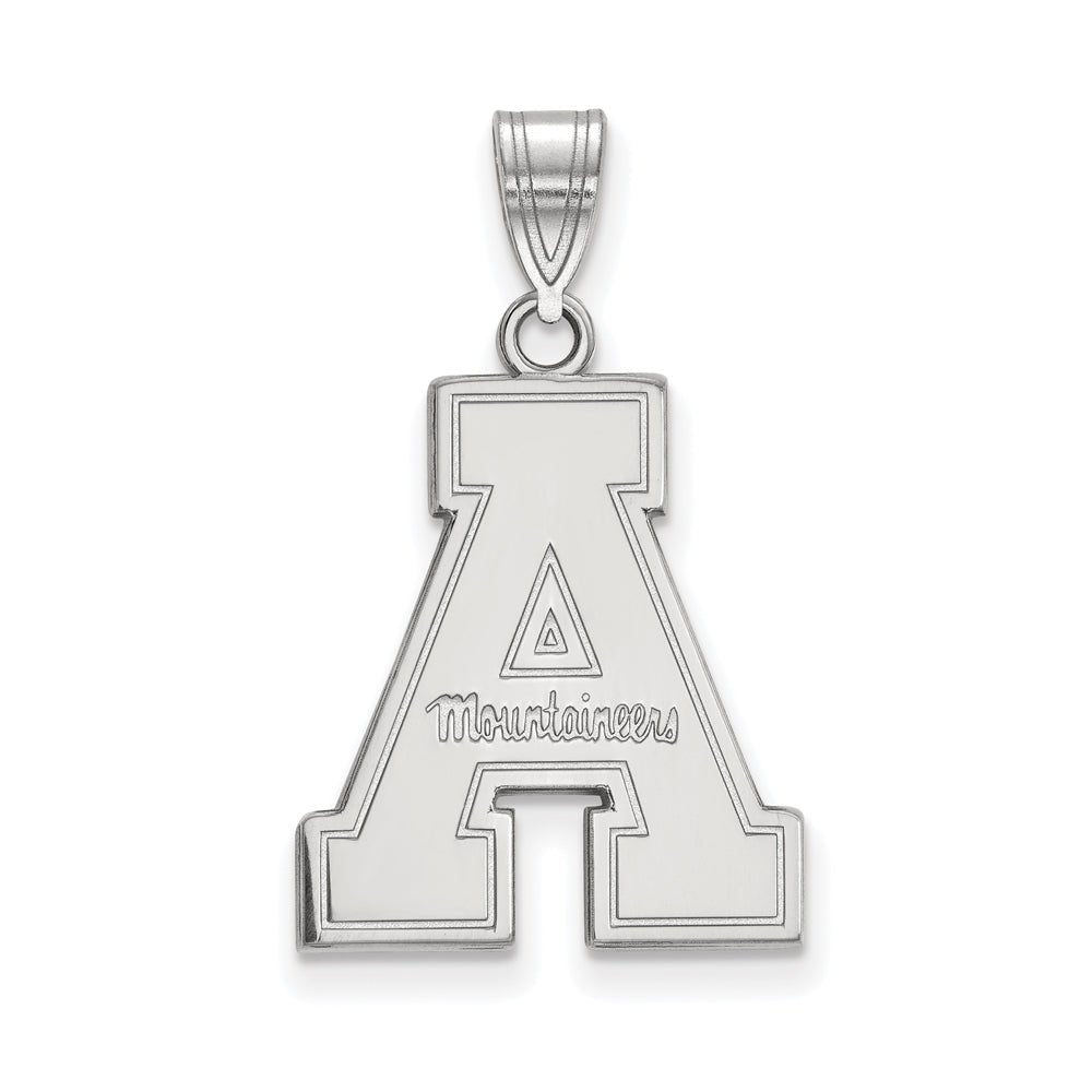 10k White Gold Appalachian State Large 'A' Pendant, Item P15727 by The Black Bow Jewelry Co.