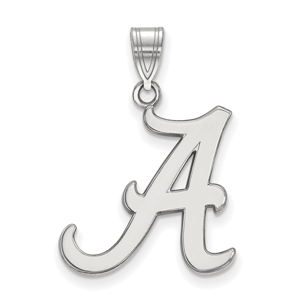 10k White Gold U. of Alabama Large Initial A Pendant, Item P15777 by The Black Bow Jewelry Co.