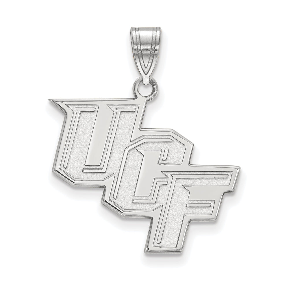 10k White Gold Central Florida Large 'UCF' Pendant, Item P15782 by The Black Bow Jewelry Co.