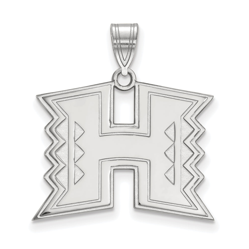 10k White Gold The U. of Hawai&#39;i Large Pendant, Item P15787 by The Black Bow Jewelry Co.