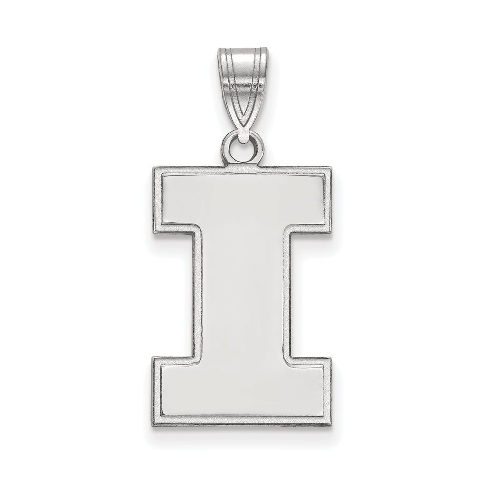 10k White Gold U. of Illinois Large Initial I Pendant, Item P15789 by The Black Bow Jewelry Co.