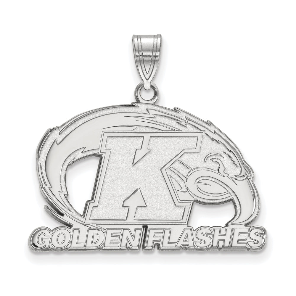 10k White Gold Kent State Large Pendant, Item P15839 by The Black Bow Jewelry Co.