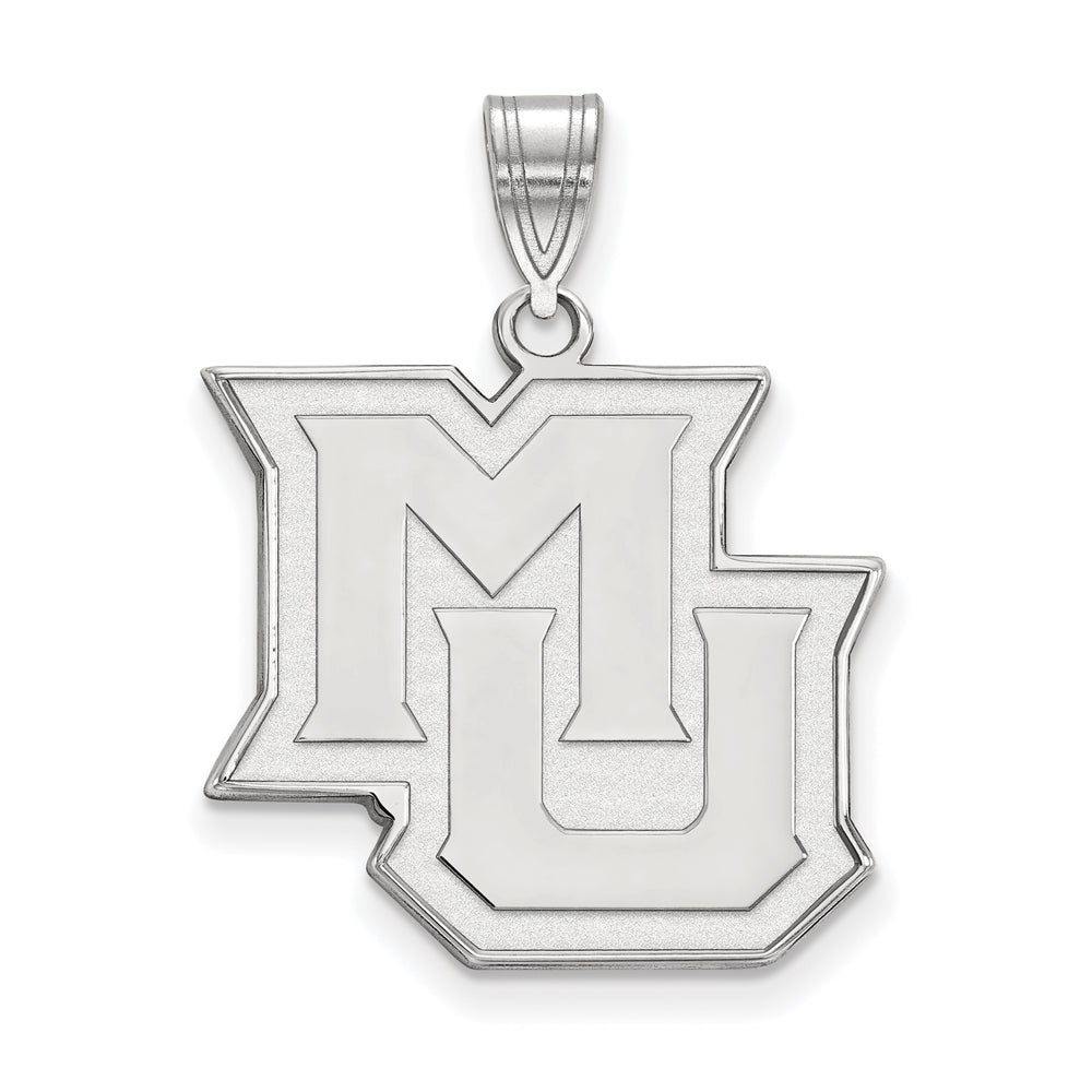 10k White Gold Marquette U Large 'MU' Pendant, Item P15879 by The Black Bow Jewelry Co.