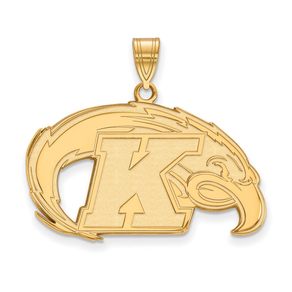 10k Yellow Gold Kent State Large Logo Pendant, Item P16120 by The Black Bow Jewelry Co.