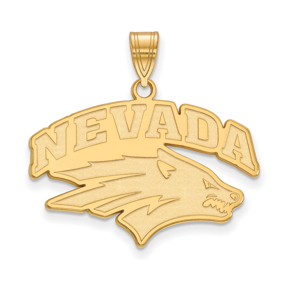 10k Yellow Gold U. of Nevada Large Logo Pendant, Item P16145 by The Black Bow Jewelry Co.