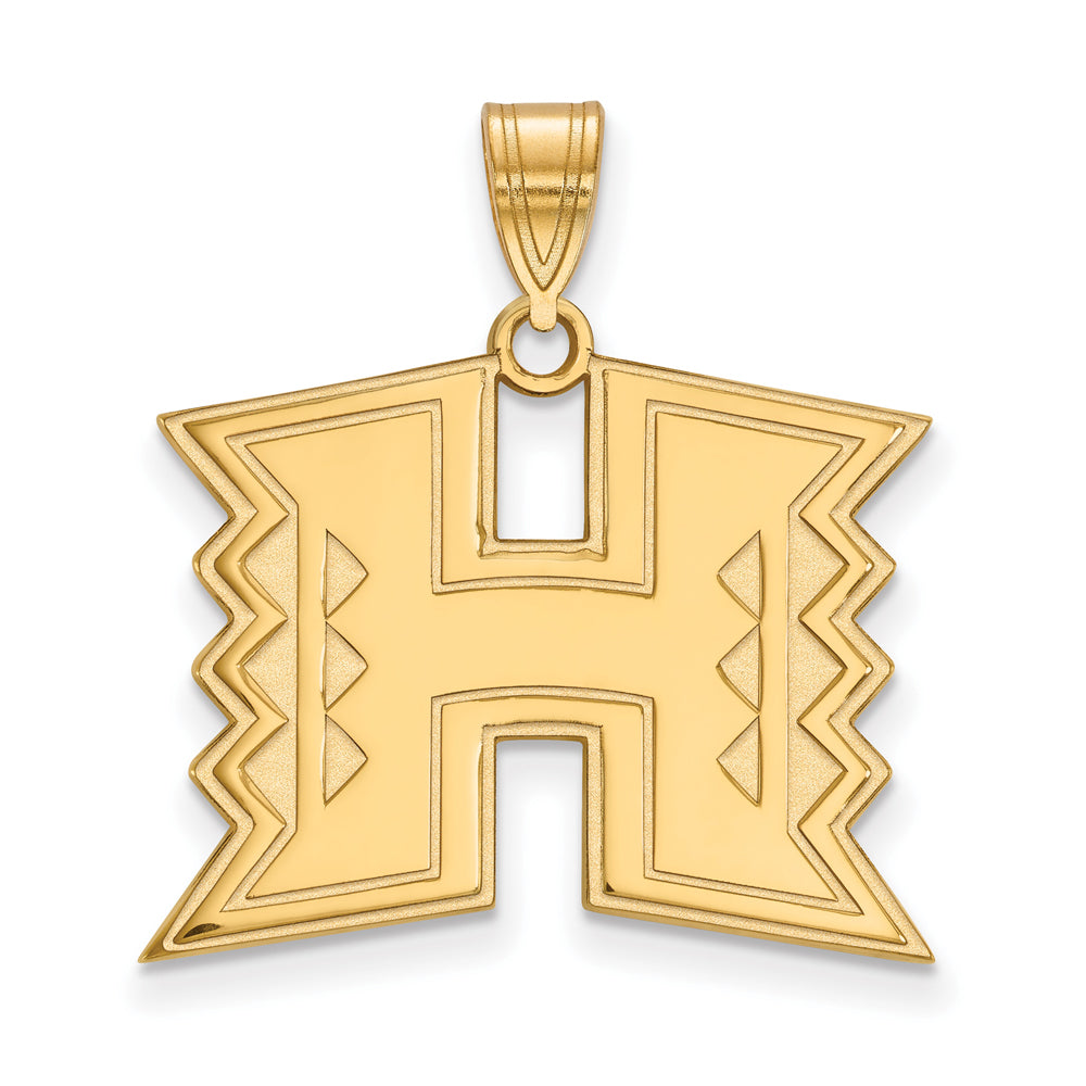 10k Yellow Gold The U. of Hawai&#39;i Large Pendant, Item P16236 by The Black Bow Jewelry Co.