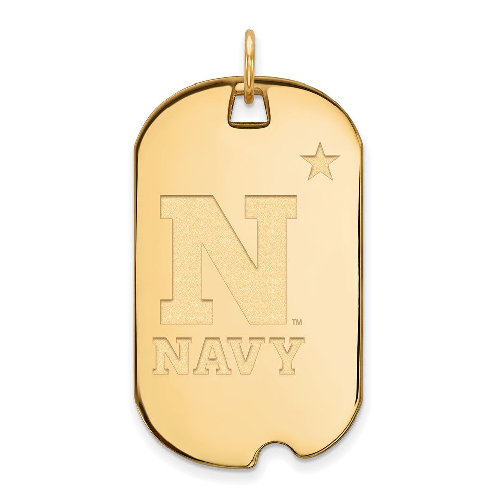 10k Yellow Gold U.S. Naval Academy Large &#39;N&#39; with Star Dog Tag Pendant, Item P16316 by The Black Bow Jewelry Co.