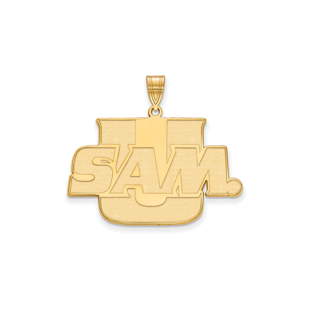 10k Yellow Gold Samford U. Large Pendant, Item P16318 by The Black Bow Jewelry Co.