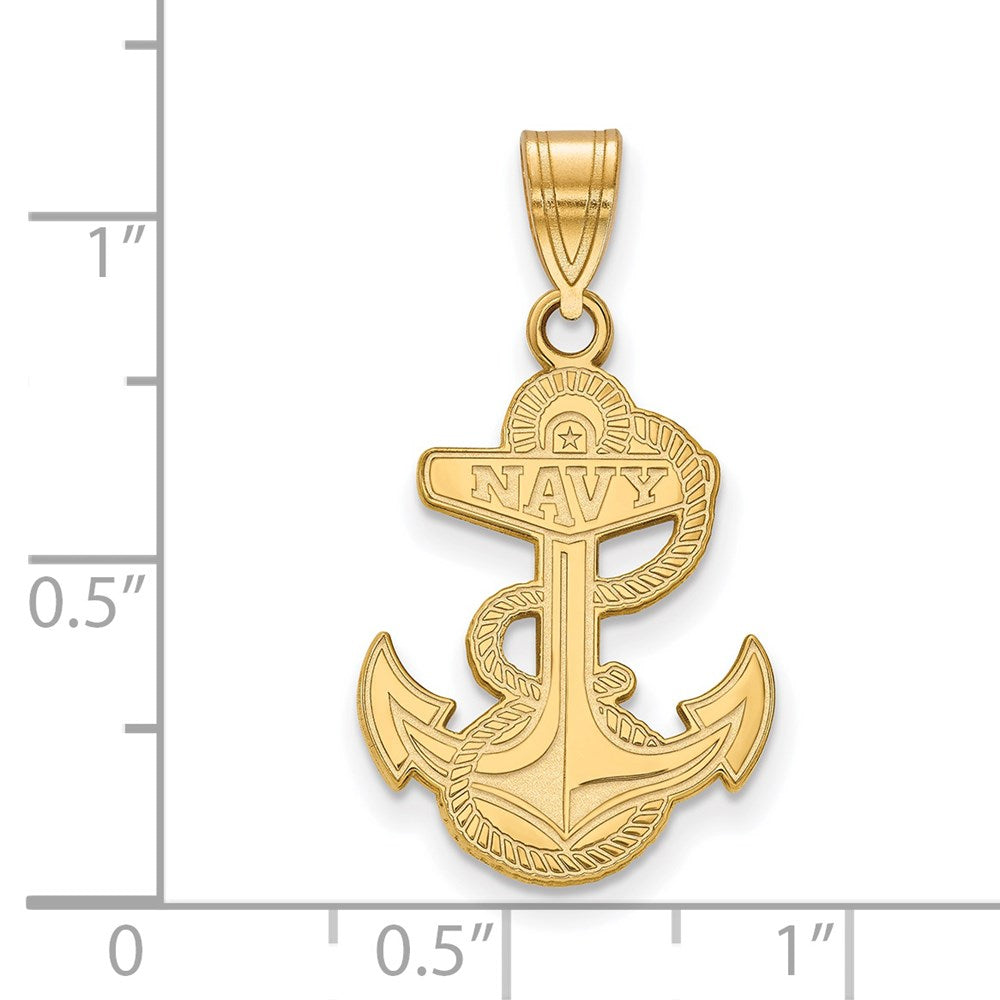 Alternate view of the 10k Yellow Gold U.S. Naval Academy Large Pendant by The Black Bow Jewelry Co.