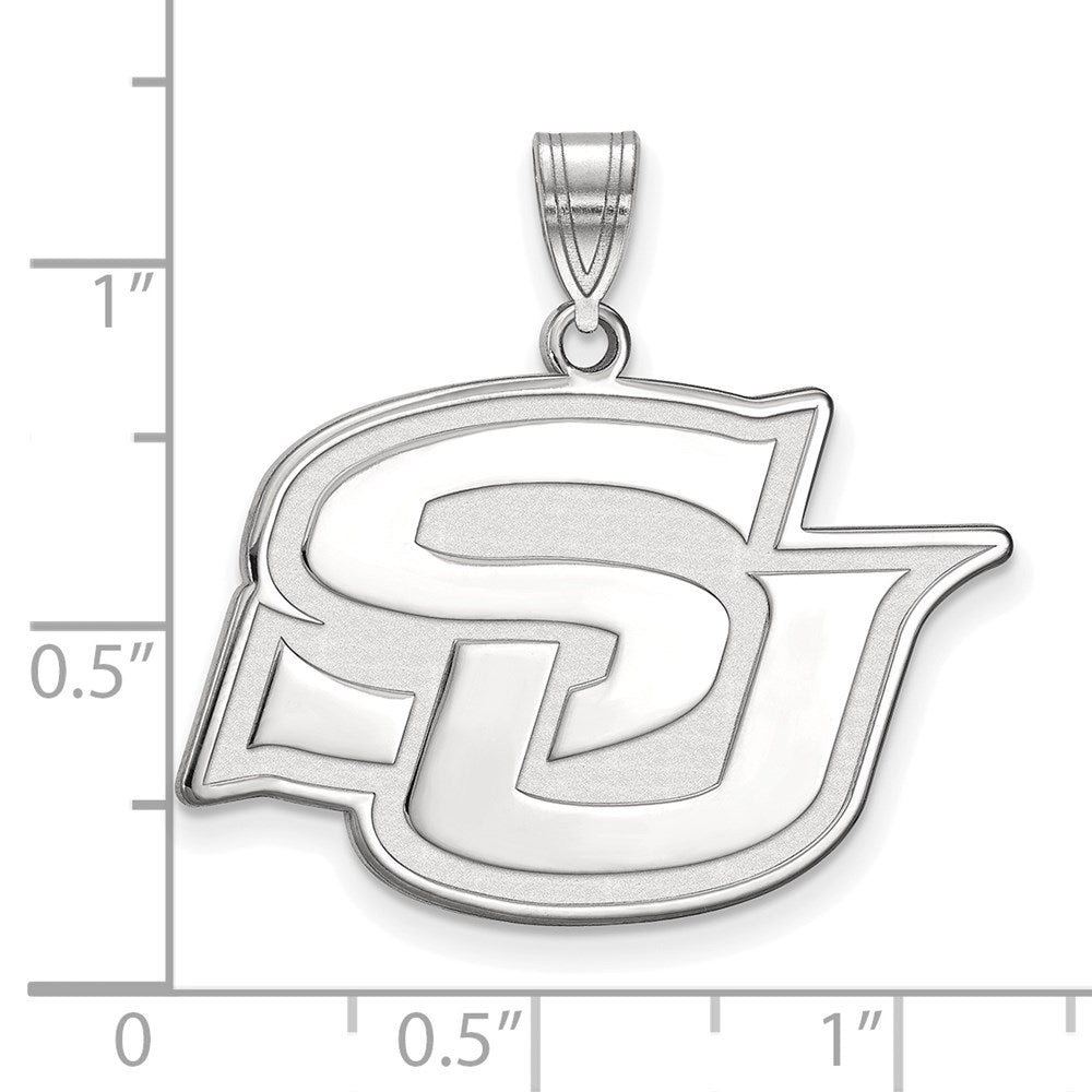 Alternate view of the 14k White Gold Southern U. Large Pendant by The Black Bow Jewelry Co.