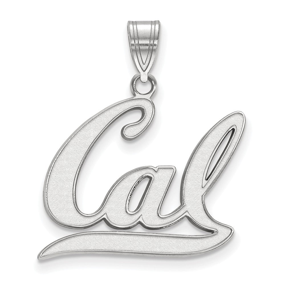 14k White Gold California Berkeley Large Script &#39;Cal&#39; Pendant, Item P16654 by The Black Bow Jewelry Co.