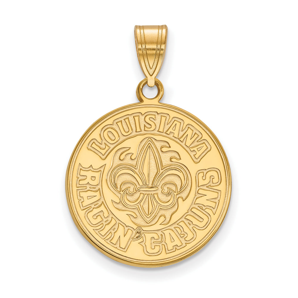 14k Yellow Gold U. of Louisiana at Lafayette Large Pendant, Item P16952 by The Black Bow Jewelry Co.