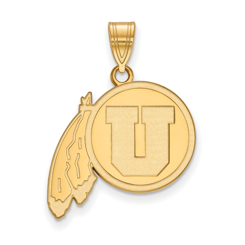 14k Yellow Gold U. of Utah Large Pendant, Item P16956 by The Black Bow Jewelry Co.