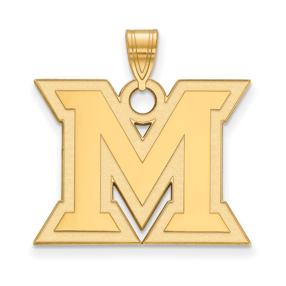 14k Yellow Gold Miami U Large Initial M Pendant, Item P17007 by The Black Bow Jewelry Co.