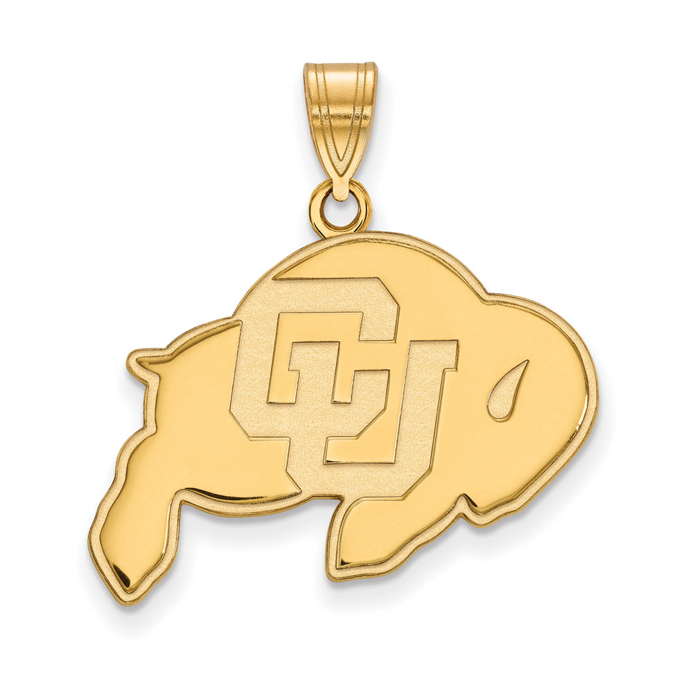 14k Yellow Gold U of Colorado Large &#39;CU&#39; Mascot Pendant, Item P17033 by The Black Bow Jewelry Co.